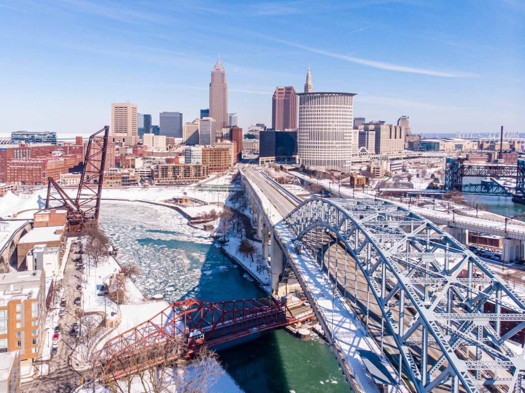 Horizonte de cleveland en invierno