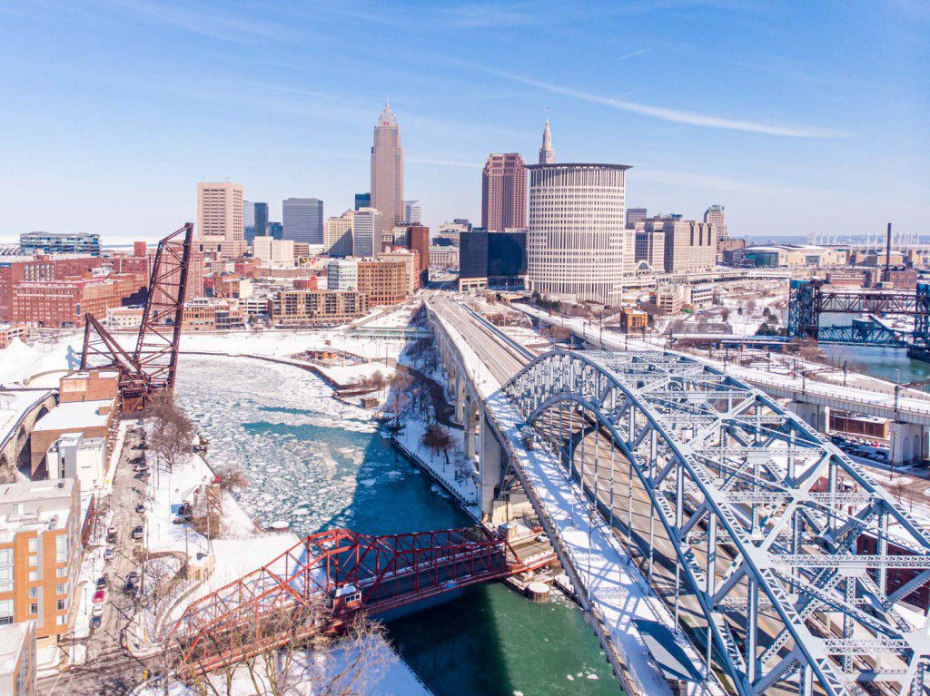 Horizonte de cleveland en invierno