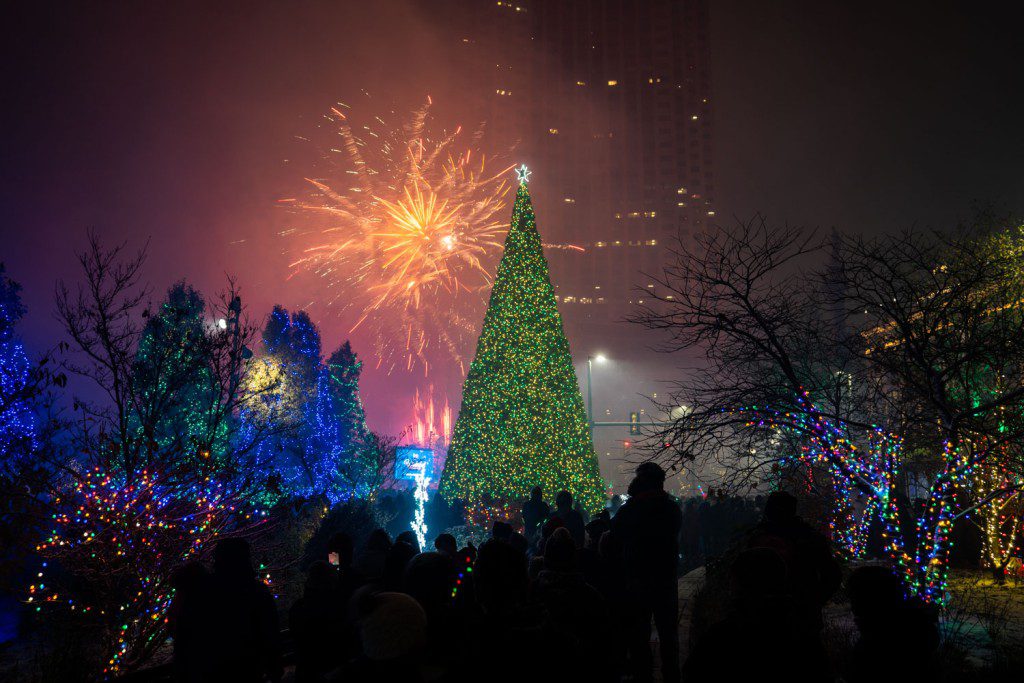 Iluminación del árbol Winterfest en 2021