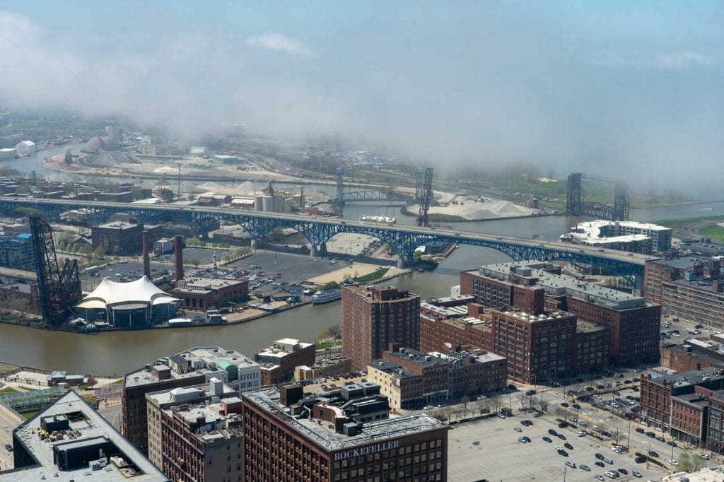 El río Cuyahoga en Cleveland