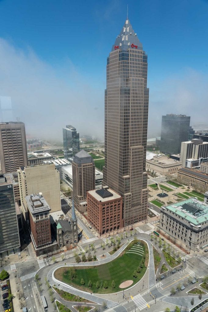 Vista del centro de Cleveland desde Terminal Tower