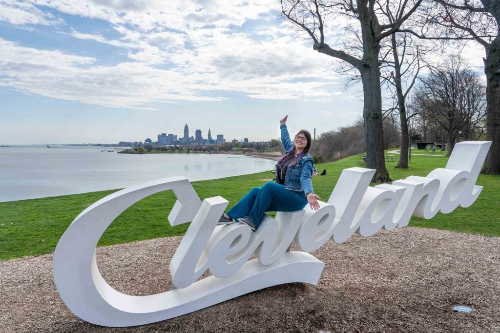 Signo de guión de Edgewater Park Cleveland