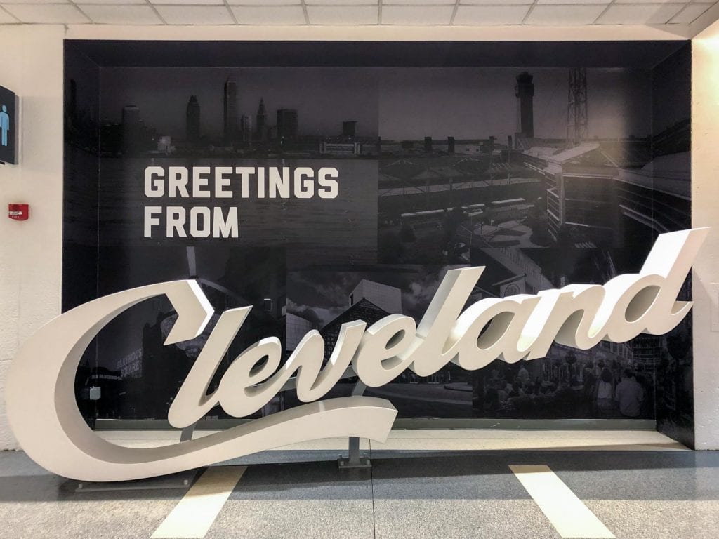 Señal de guión de Cleveland en el aeropuerto de Cleveland Hopkins
