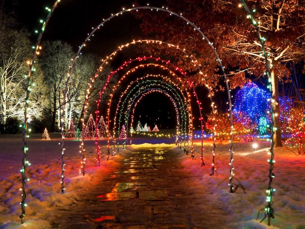 Jardines de Stan Hywet en Navidad